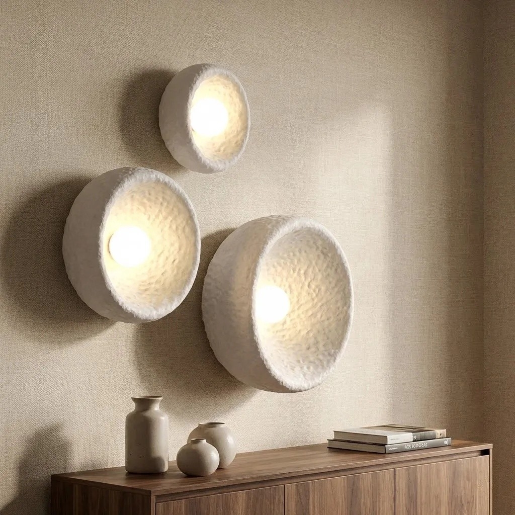 Minimalist Elegance White Resin Wall Sconce S374