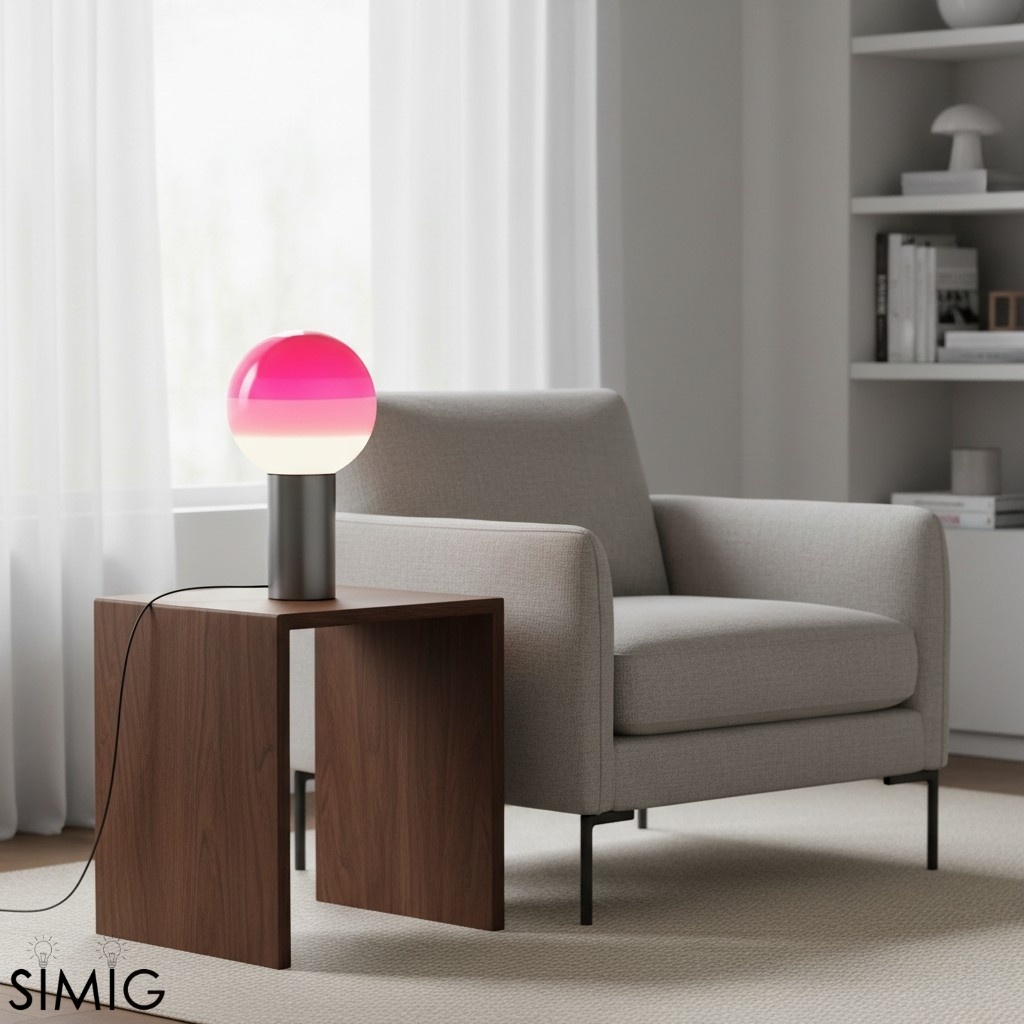 Tintelle Pink Glass Sphere Table Lamp - Contemporary Interior Style T532