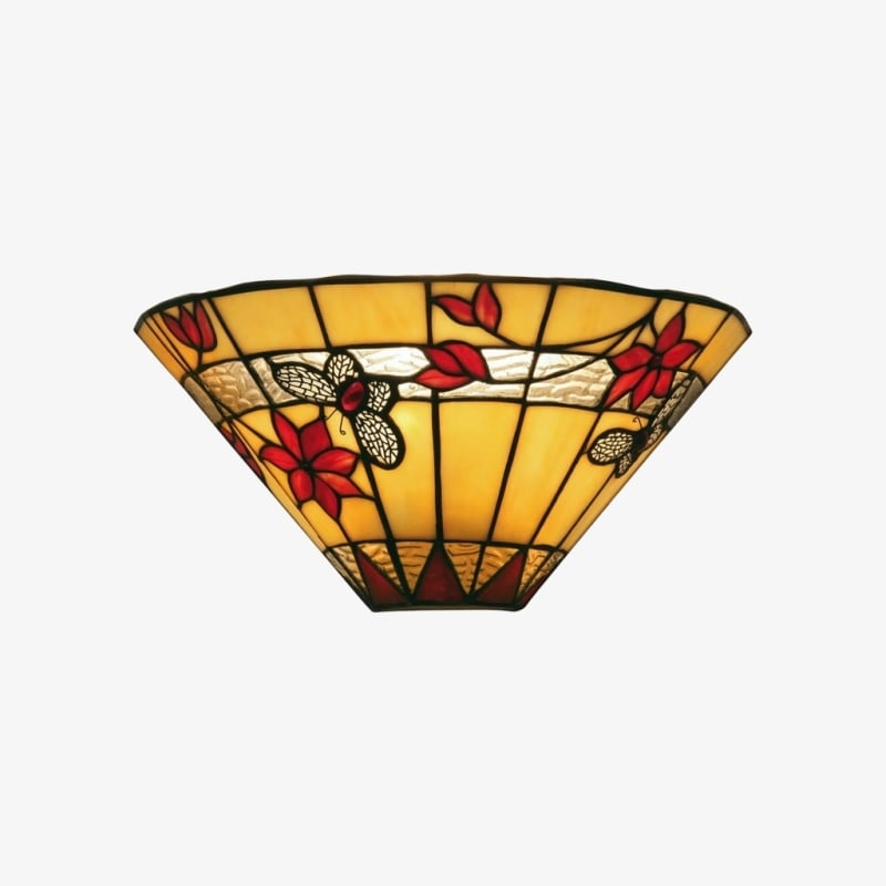 TF Butterfly Wall Sconce - Stained Glass Butterfly Design Wall Light for Bedroom and Living Room T954