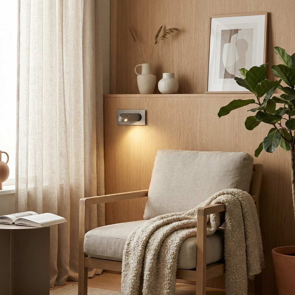 Noctiqo Adjustable LED Bedside Wall Light - Contemporary Design Metal Night Lamp for Home T1081