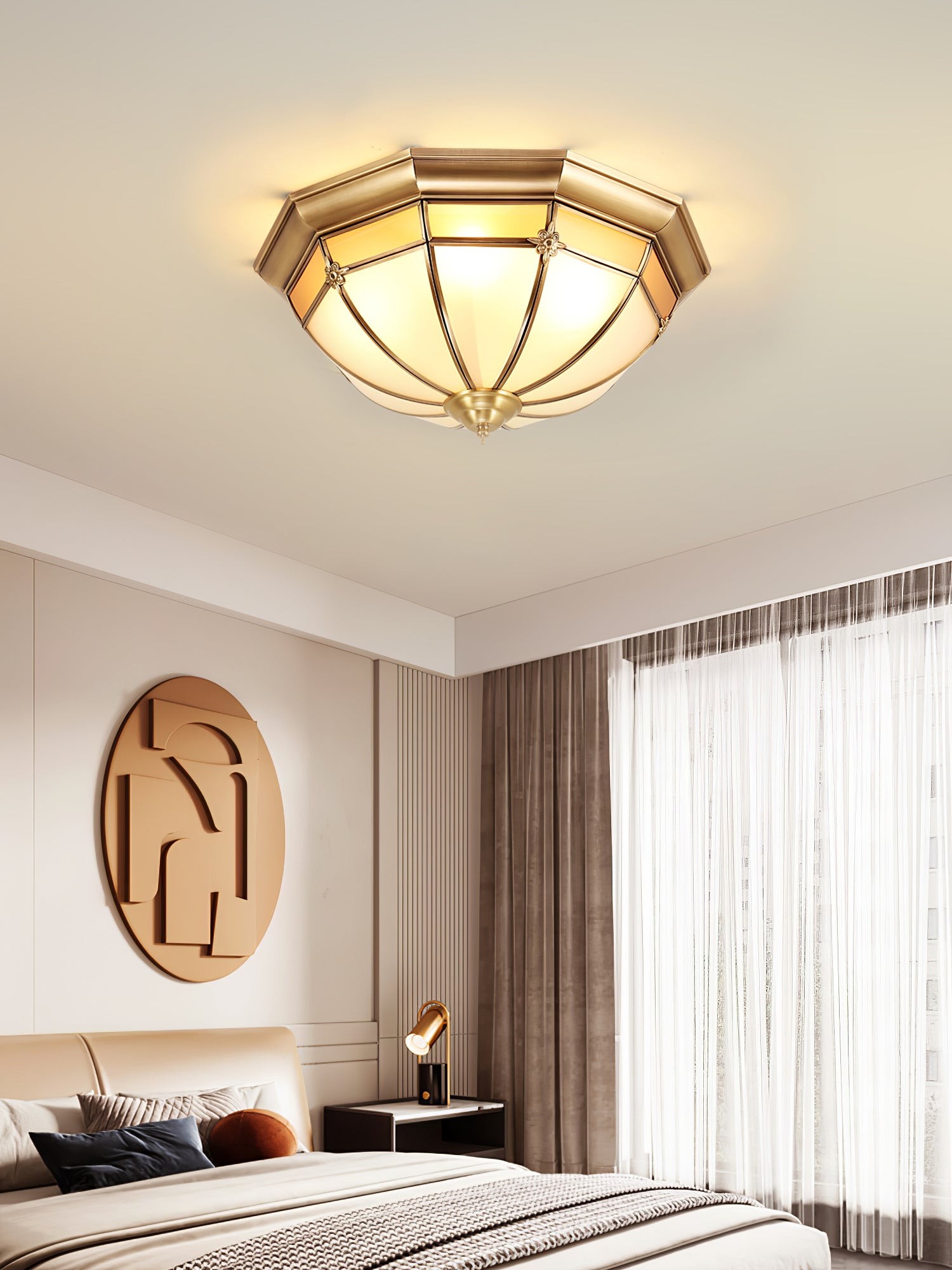 Dome Brass Flush Ceiling Lamp M460