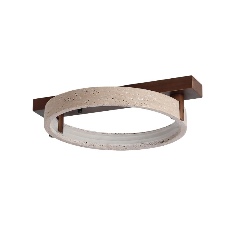 Modern Ring Horizon Travertine Ceiling Lamp for Living Room S300
