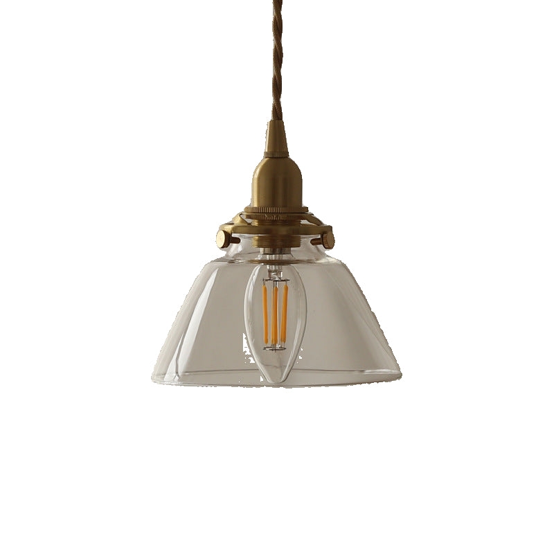 Jasmine Vintage Brass Glass Pendant Light T2174