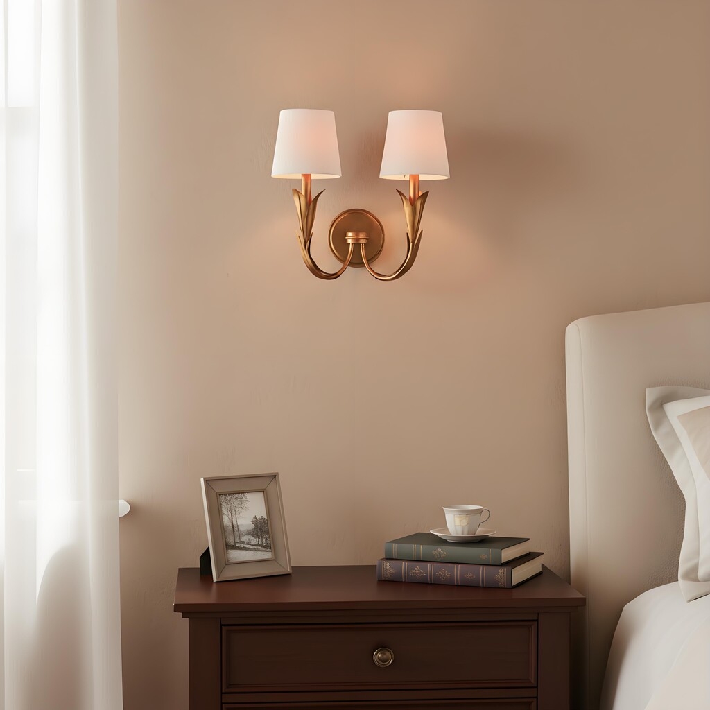 Duova Wall Lamp - Curved Reed-Like Metal Arms Design for Bedroom, Living Room or Bathroom T715