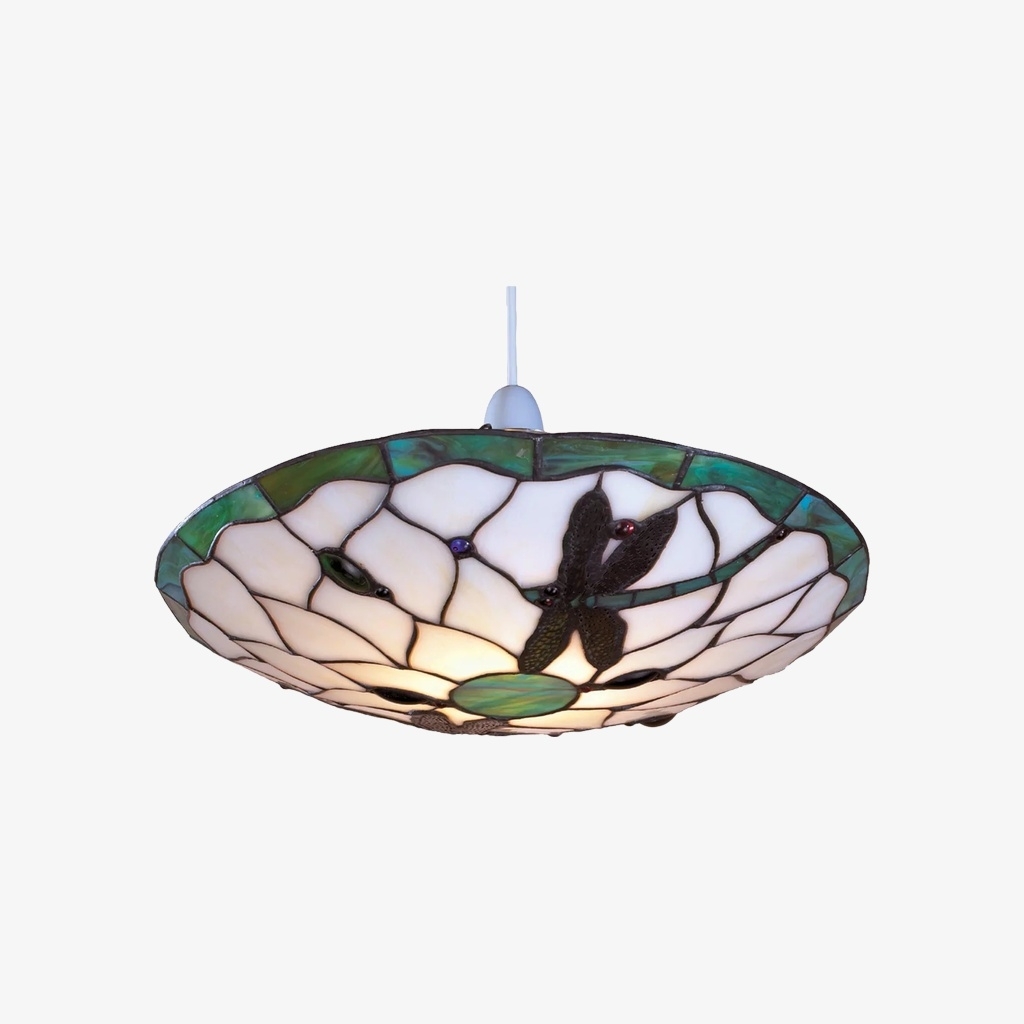 TF Butterfly Pendant Lamp - Decorative Stained Glass Pendant Light for Bedroom or Entryway T832