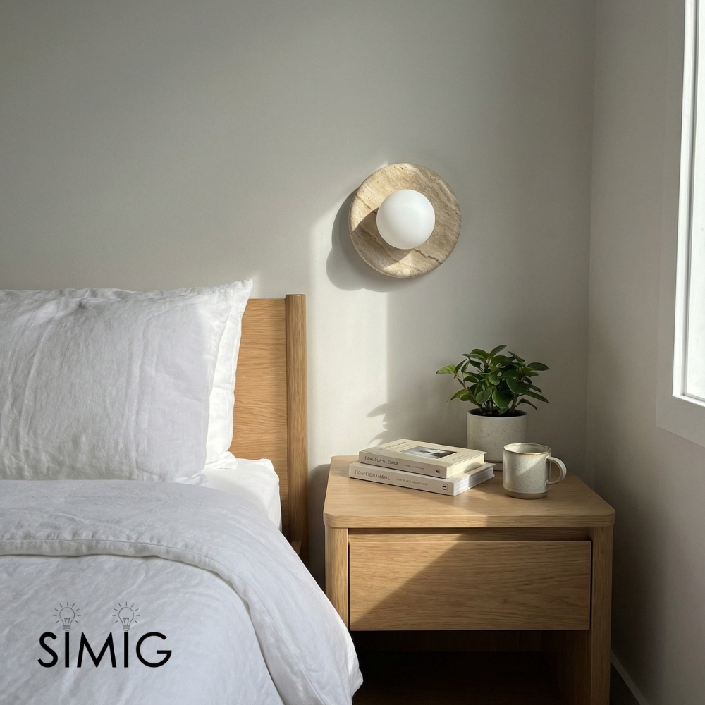 Oria Organic Stone Wall Sconce - Minimalist Lighting for Interiors T1198