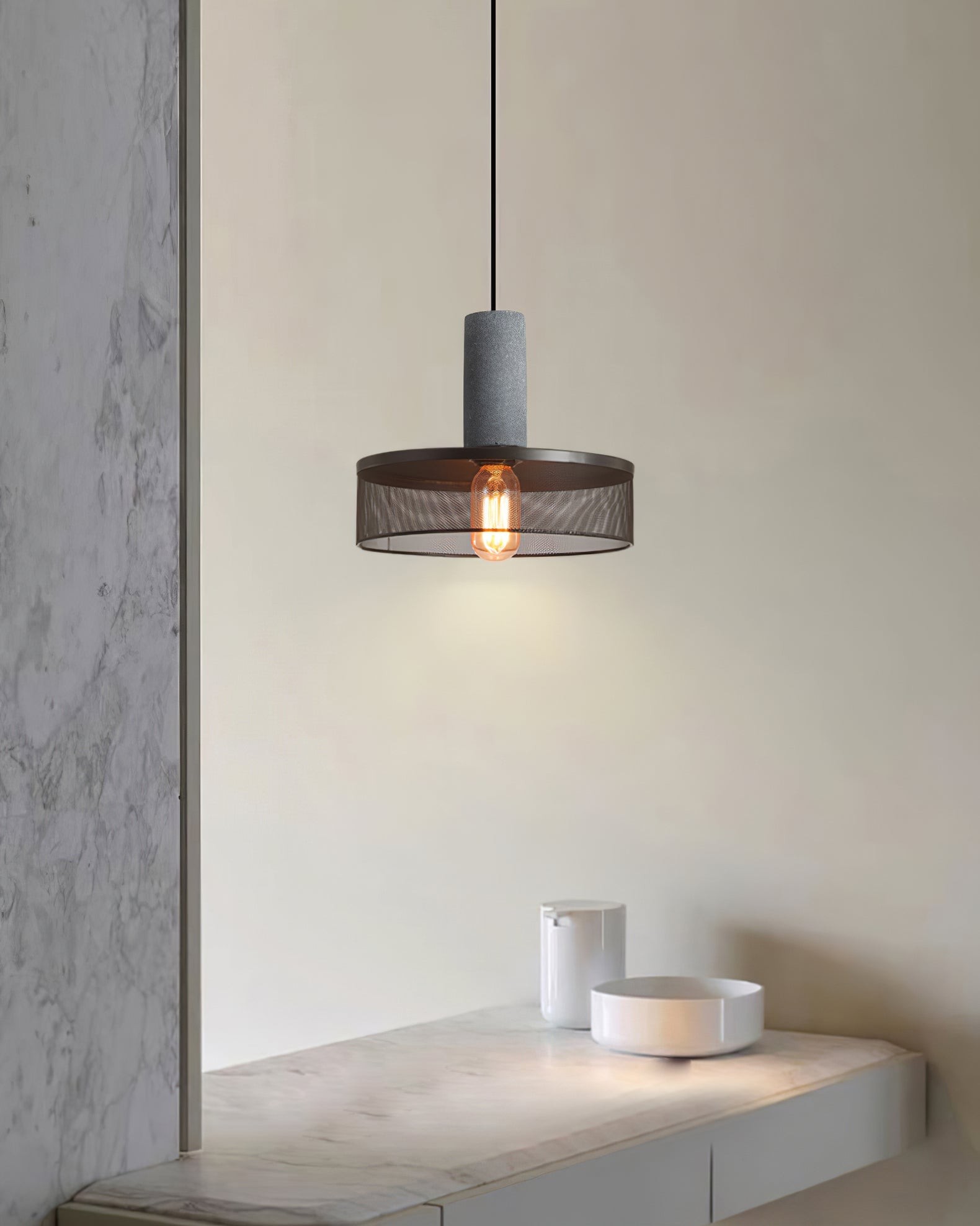 Cement Mesh Pendant Light M566