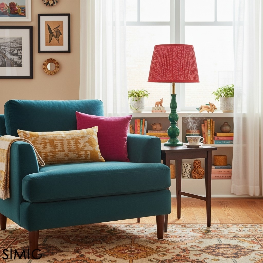 Grainora Table Lamp - Wooden Base with Fabric Shade for Living T568