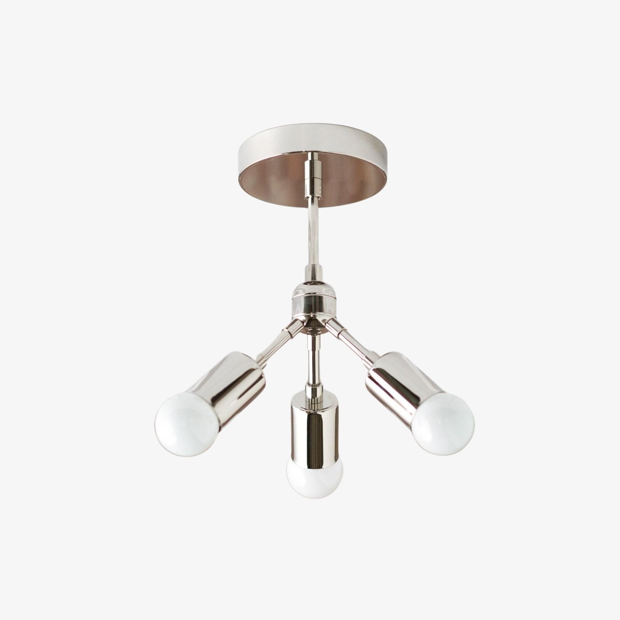 Mobilux Line Modern Brass Flush Mount - Minimalist Gold Ceiling Light for Bedroom T328