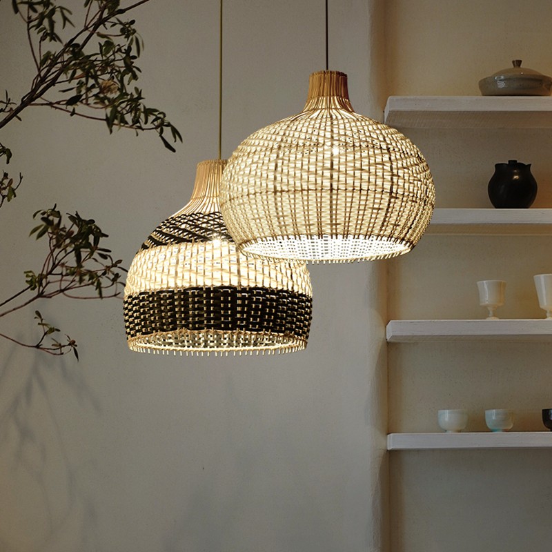 Nordic Rattan Creative Hanging Pendant Light