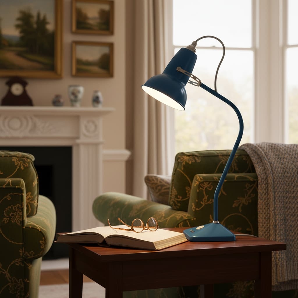 Modryx Pyramid Base Mini Table Lamp - Vintage Metal for Office T574