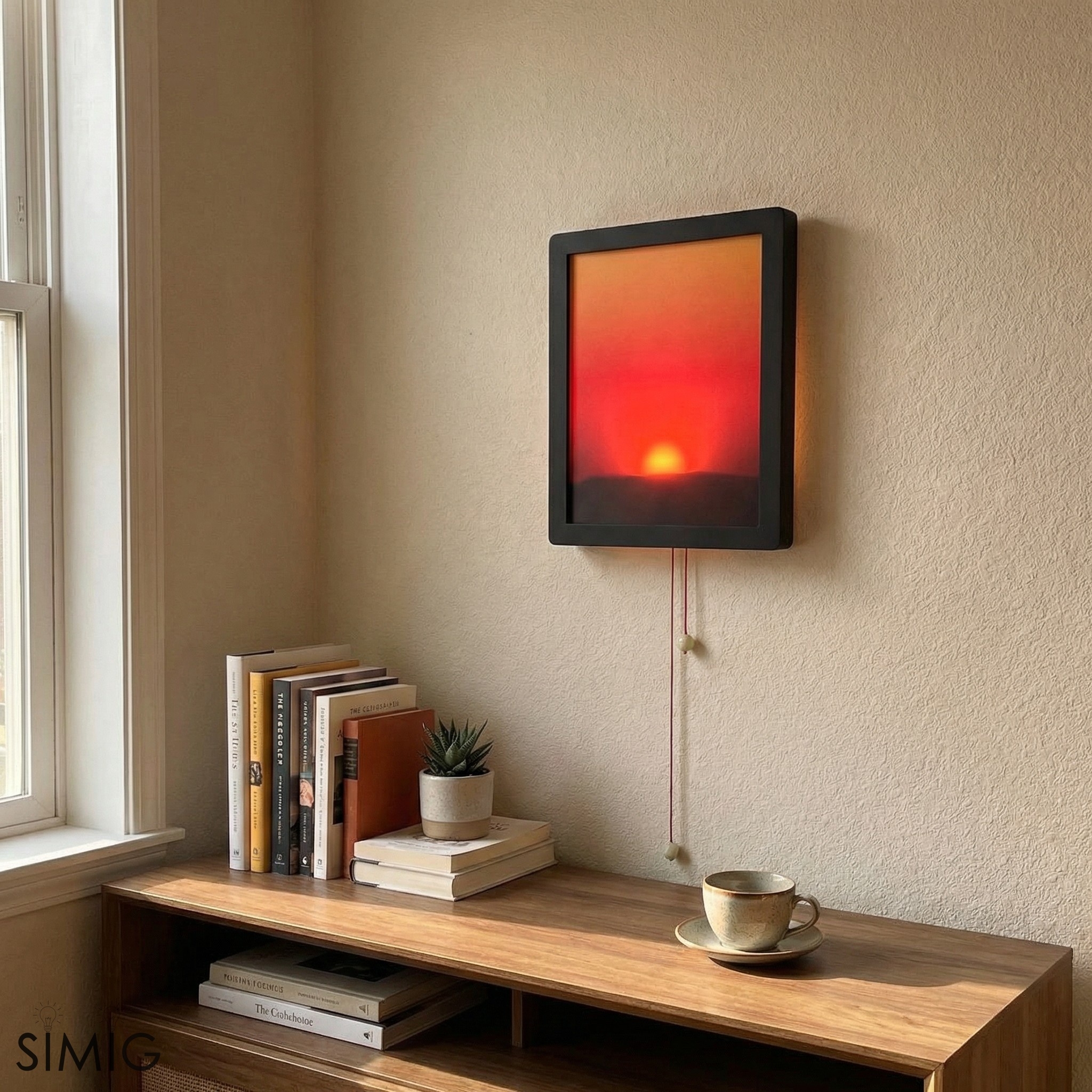 Afterglow Sunset Pull Cord Wall Lamp - Ambient Light for Bedroom Decor S253