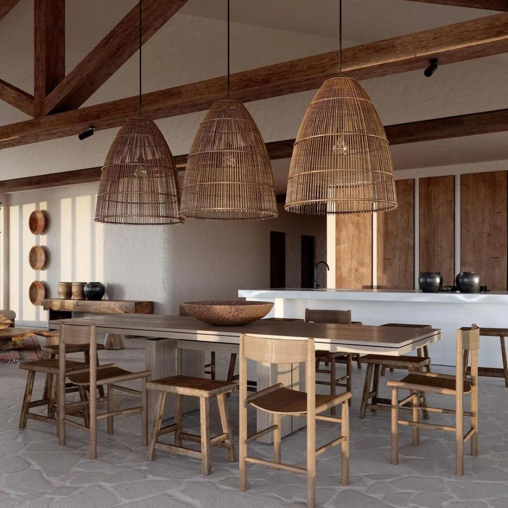 Runa Boho Rattan Pendant Light T2055