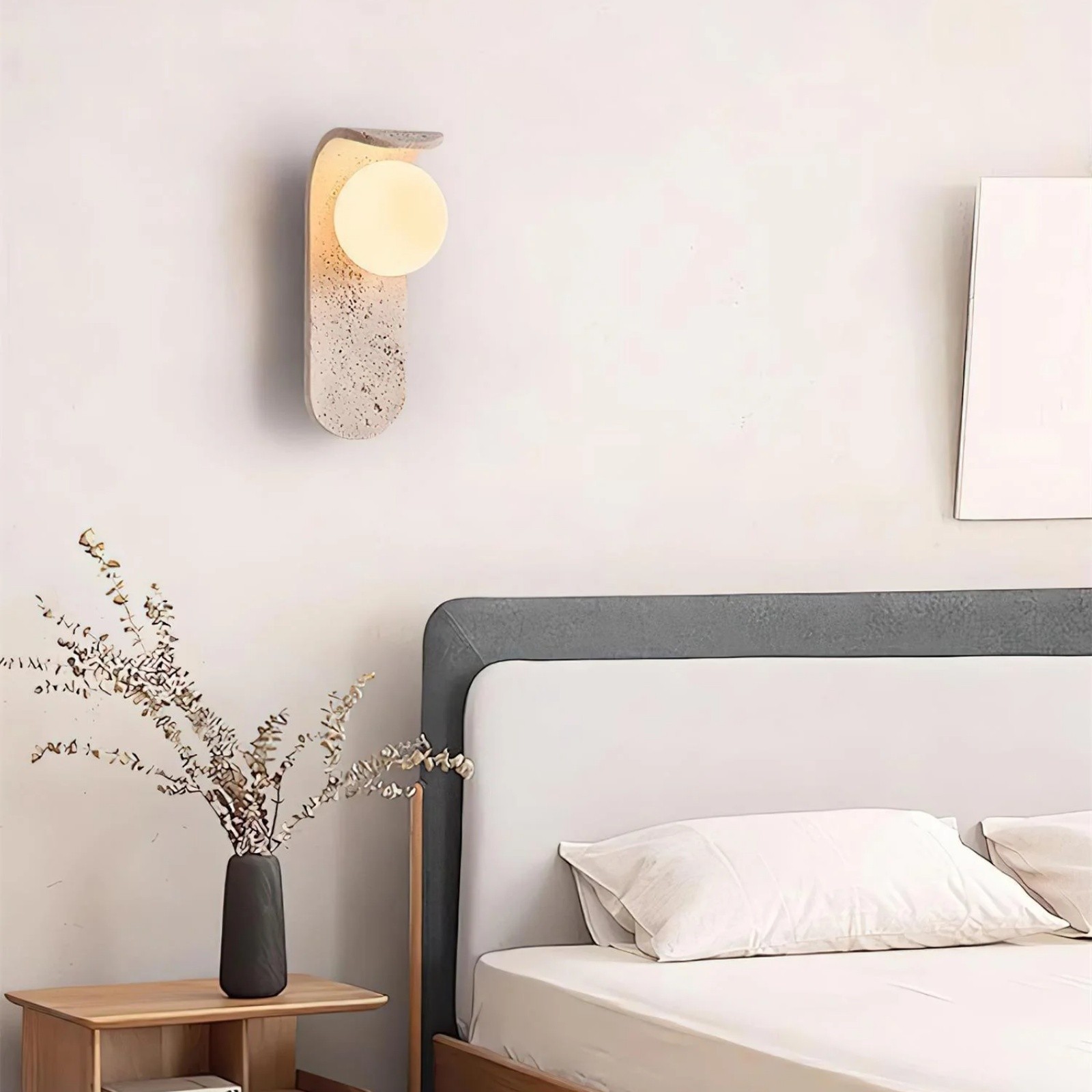 Travertine Wall Lamp - Skateboard-Inspired Modern Bedroom Light S326