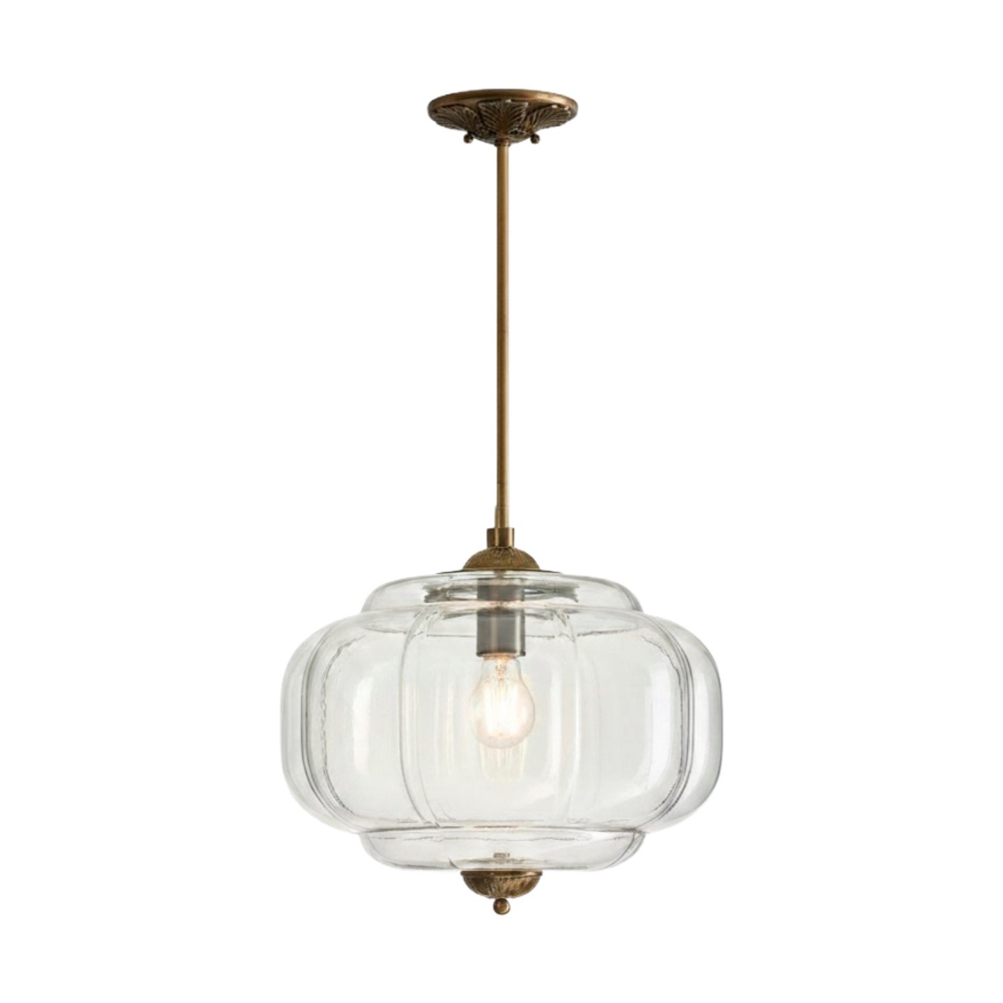 Eloise Vintage Glass Pendant Light - Elegant Design Semi-Flush Mount Light G53