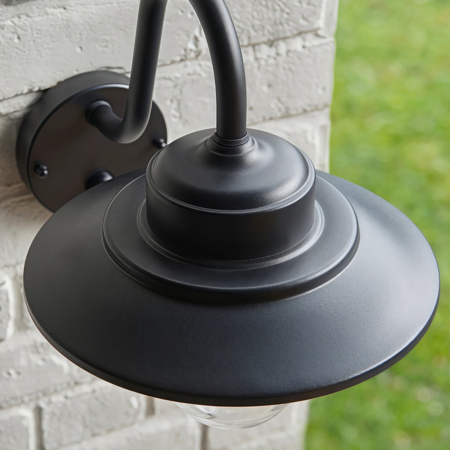 Trevanta Arched Arm Design Wall Light - Black Painted Sensor Lantern Style for Small Spaces T900
