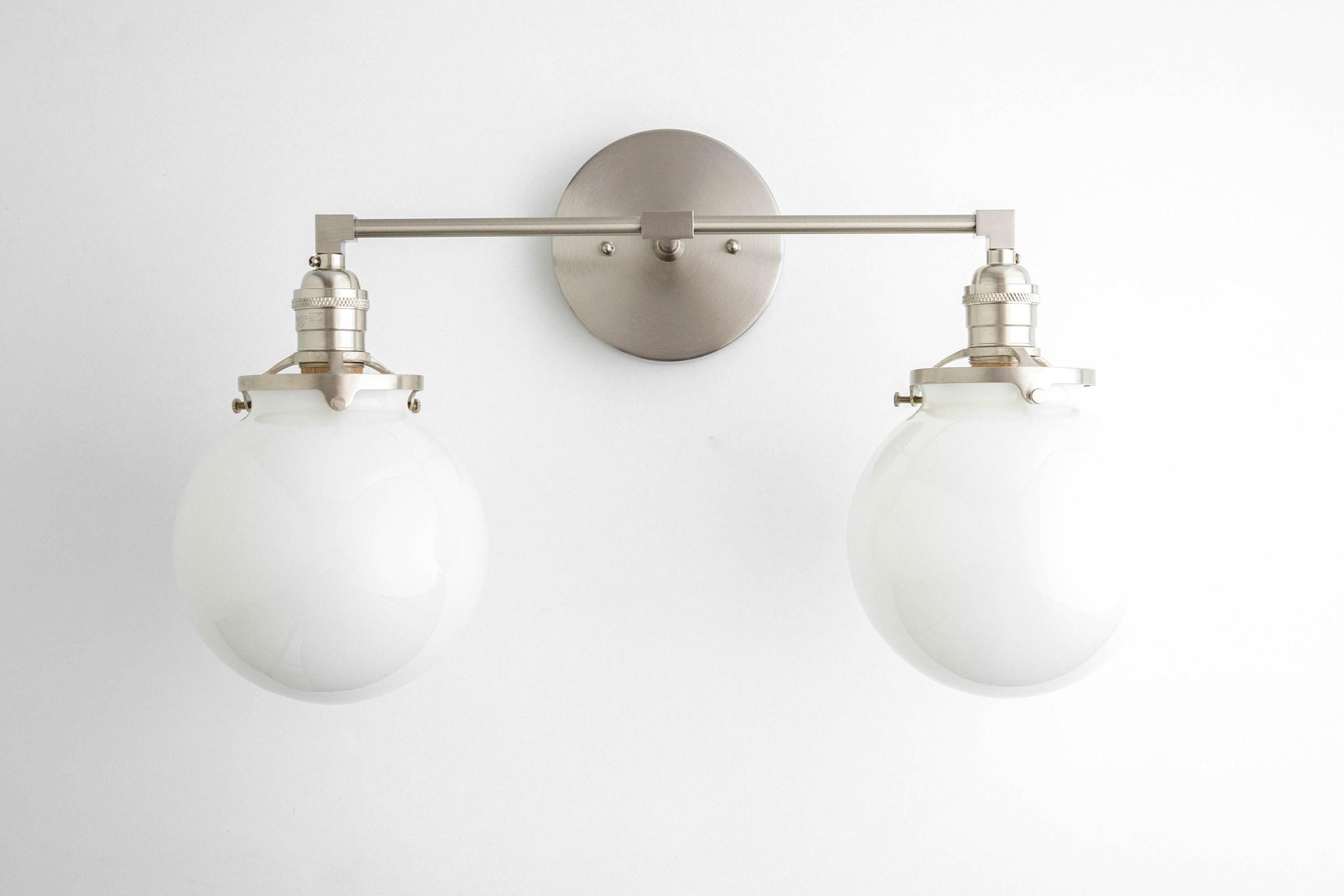 Lumio Globe Glass Globe Vanity Light - Modern Two Light Bathroom Sconce T309