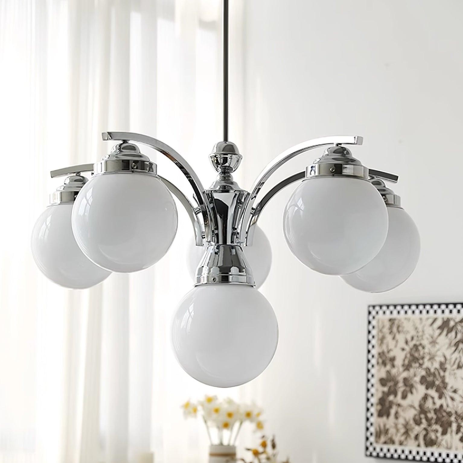 French Elegant Glass Orb Chandelier M427