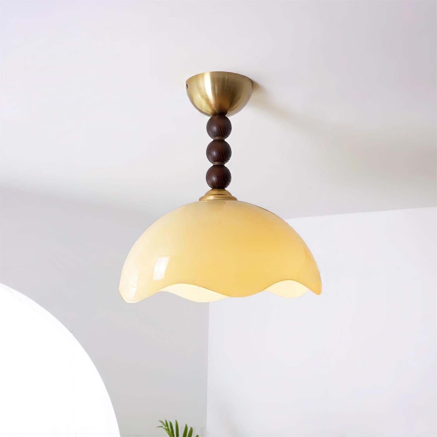 Vintage Cream Eggshell Wave Ceiling Light M82