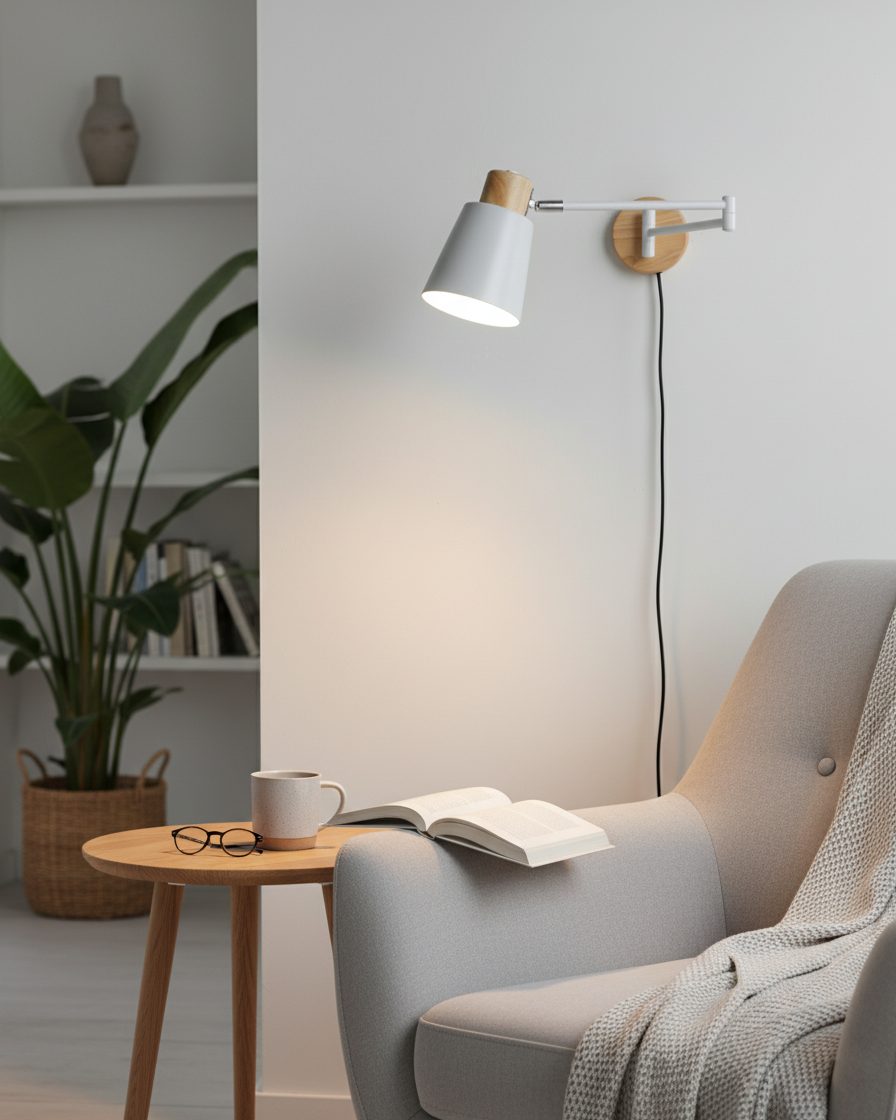 Collin Adjustable Plug In Wall Lamp T1489
