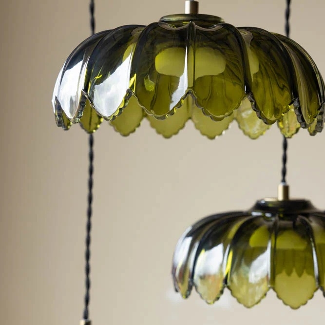 Aridia Palm Leaf Cluster Pendant Light Artistic Glass Pendant for Hallway Kitchen and Lounge T1150