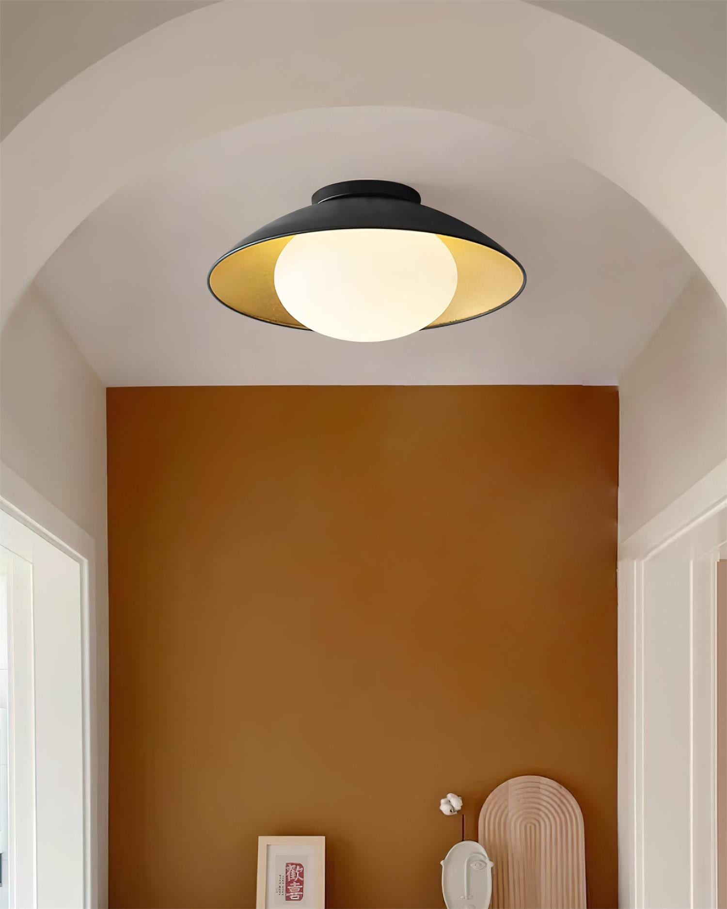 French Retro Flying Saucer Bowl Ceiling Light M134