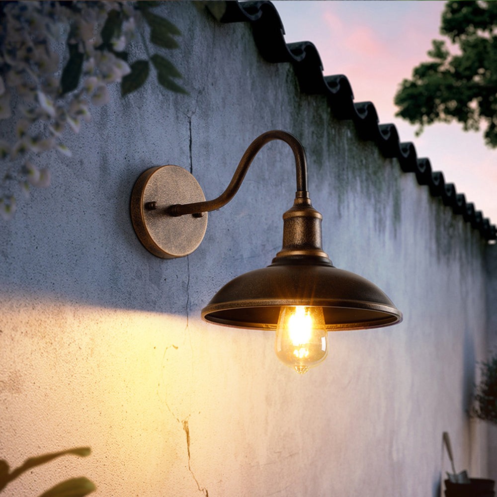 Retro Industrial Bowl Shaped Outdoor Waterproof Wall Light G04