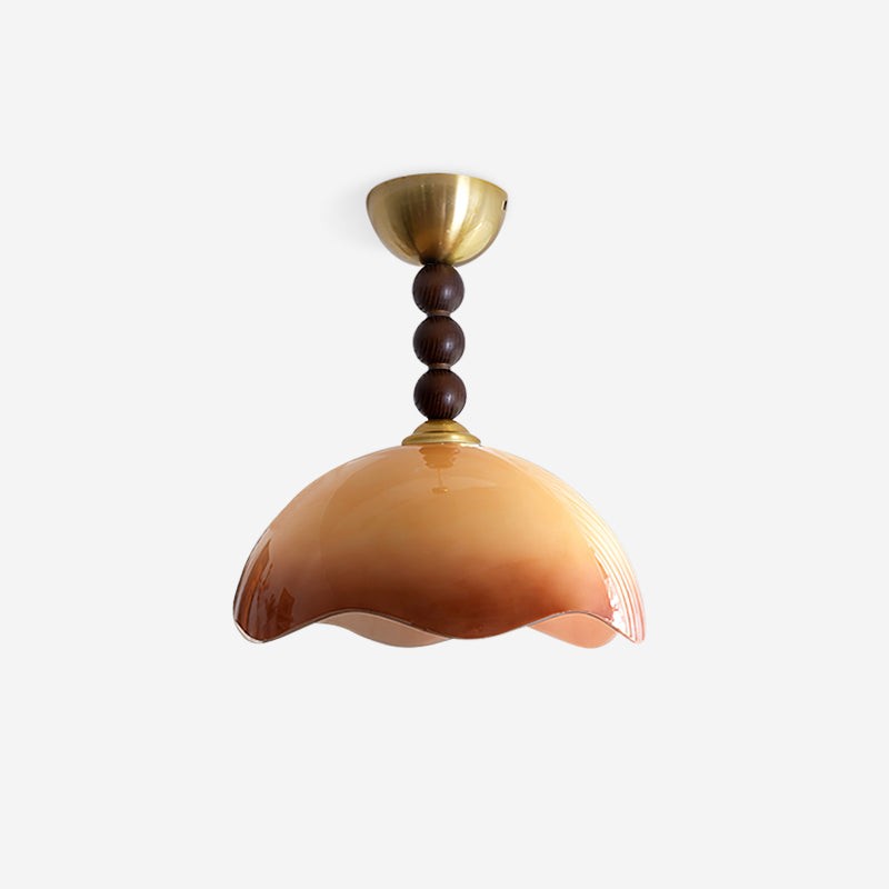 Vintage Cream Eggshell Wave Ceiling Light M82