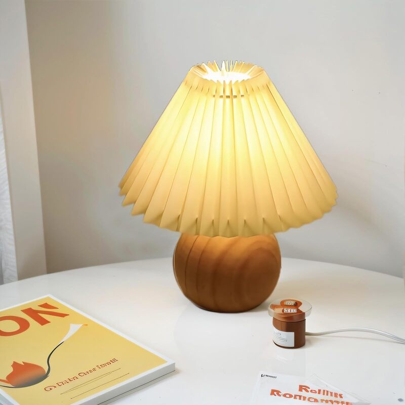 Modern Pleated Table Lamp Beside Lamp