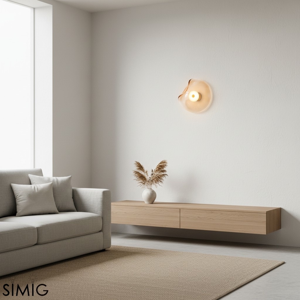 Lunacrest Curved Wall Lamp - Modern Metal and Glass for Hallway T584