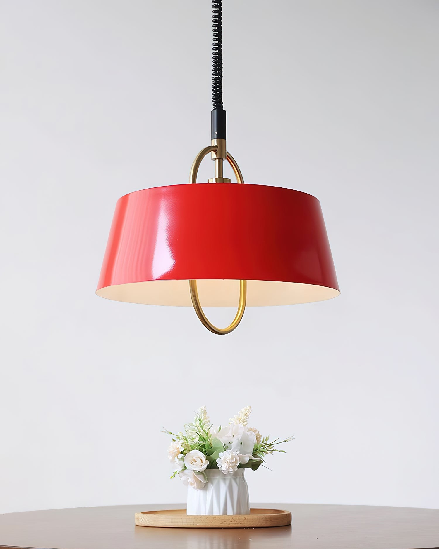Retro Classic Drum Shaped Retractable Metal Pendant Lamp M305