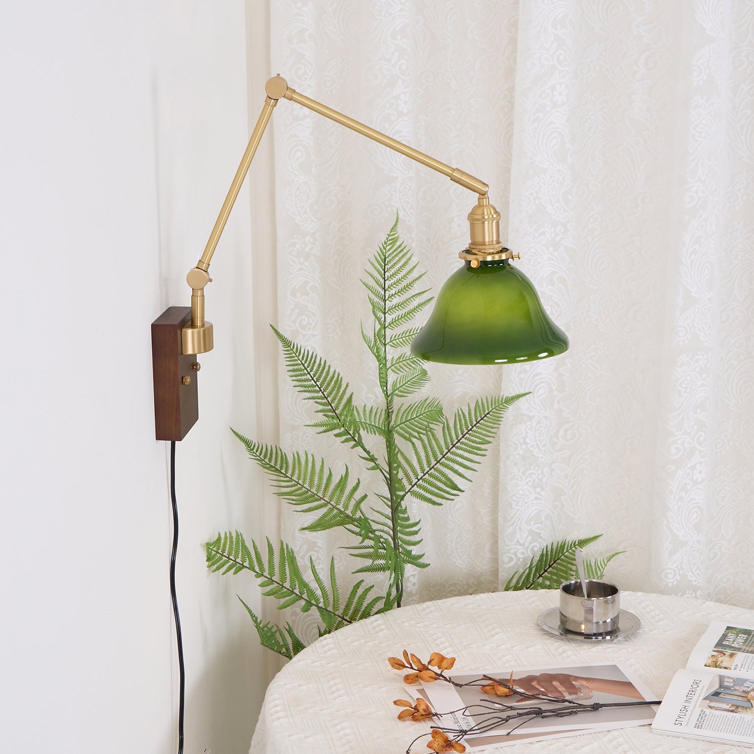 Banker Swing Arm Plug In Wall Light M188