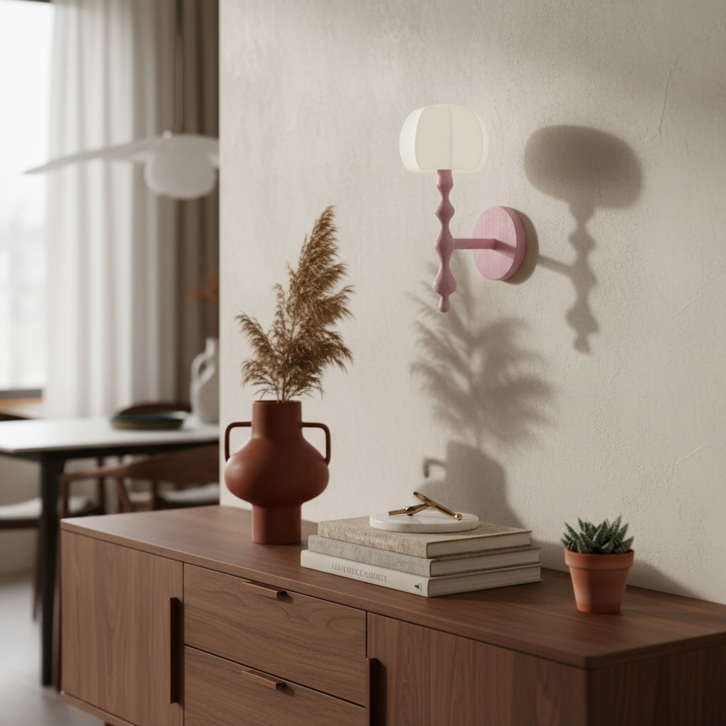 Savara Modern Curved Base Wall Light - Soft Diffused Fabric Shade for Hallways and Living Rooms T723
