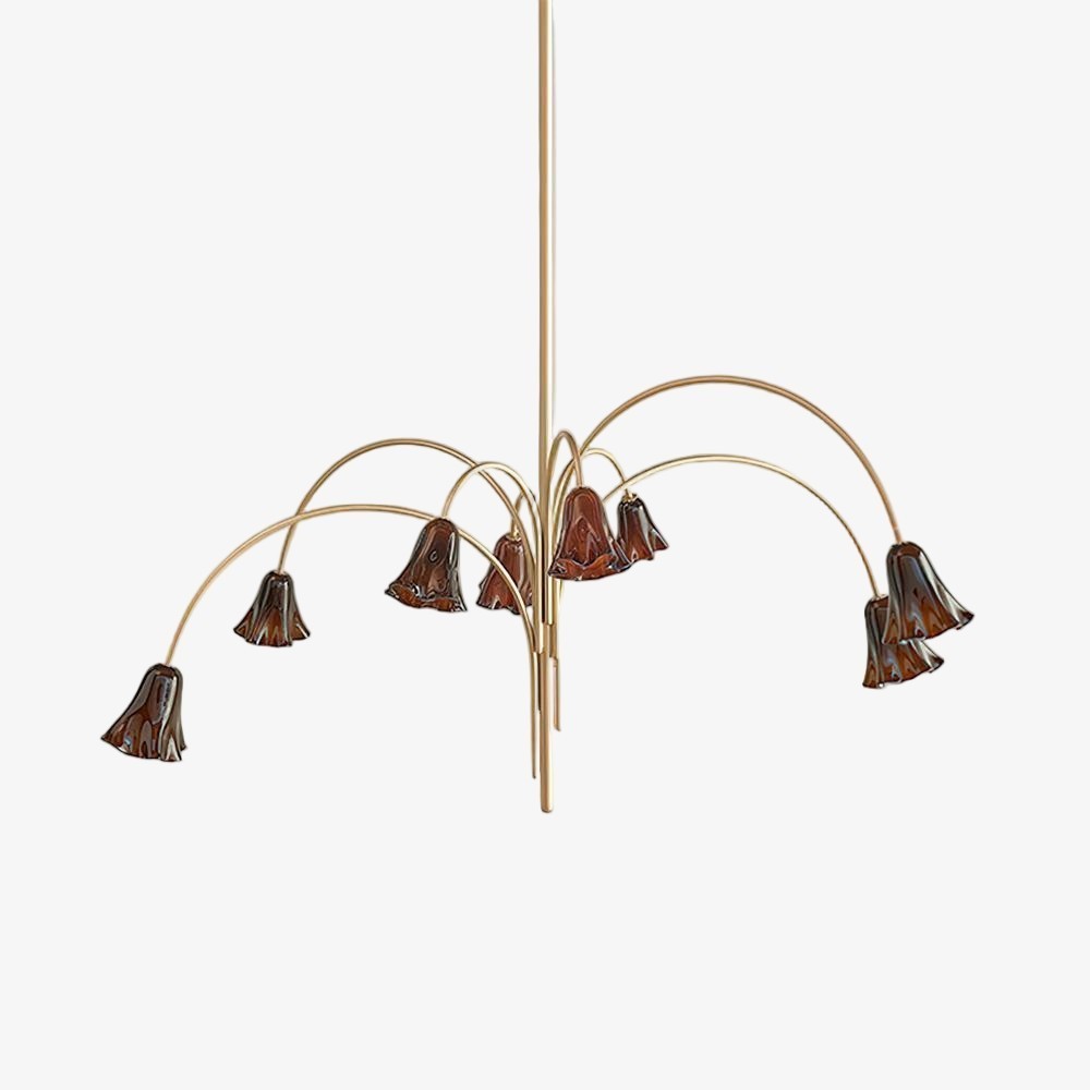 Bellina Lily Glass Flower Chandelier - Romantic Lighting for Interior T280