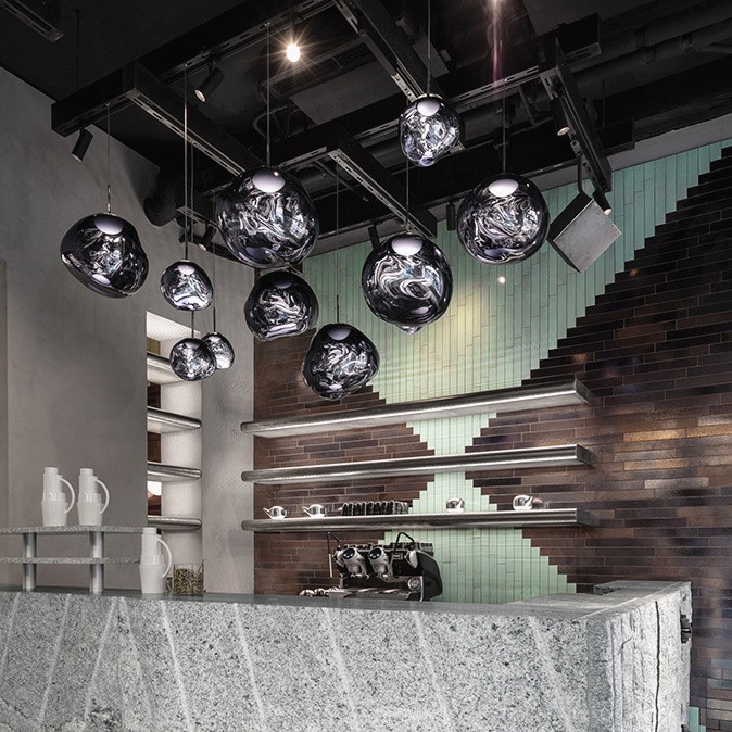 Dynamic Surface Pendant Light For Living Room S208