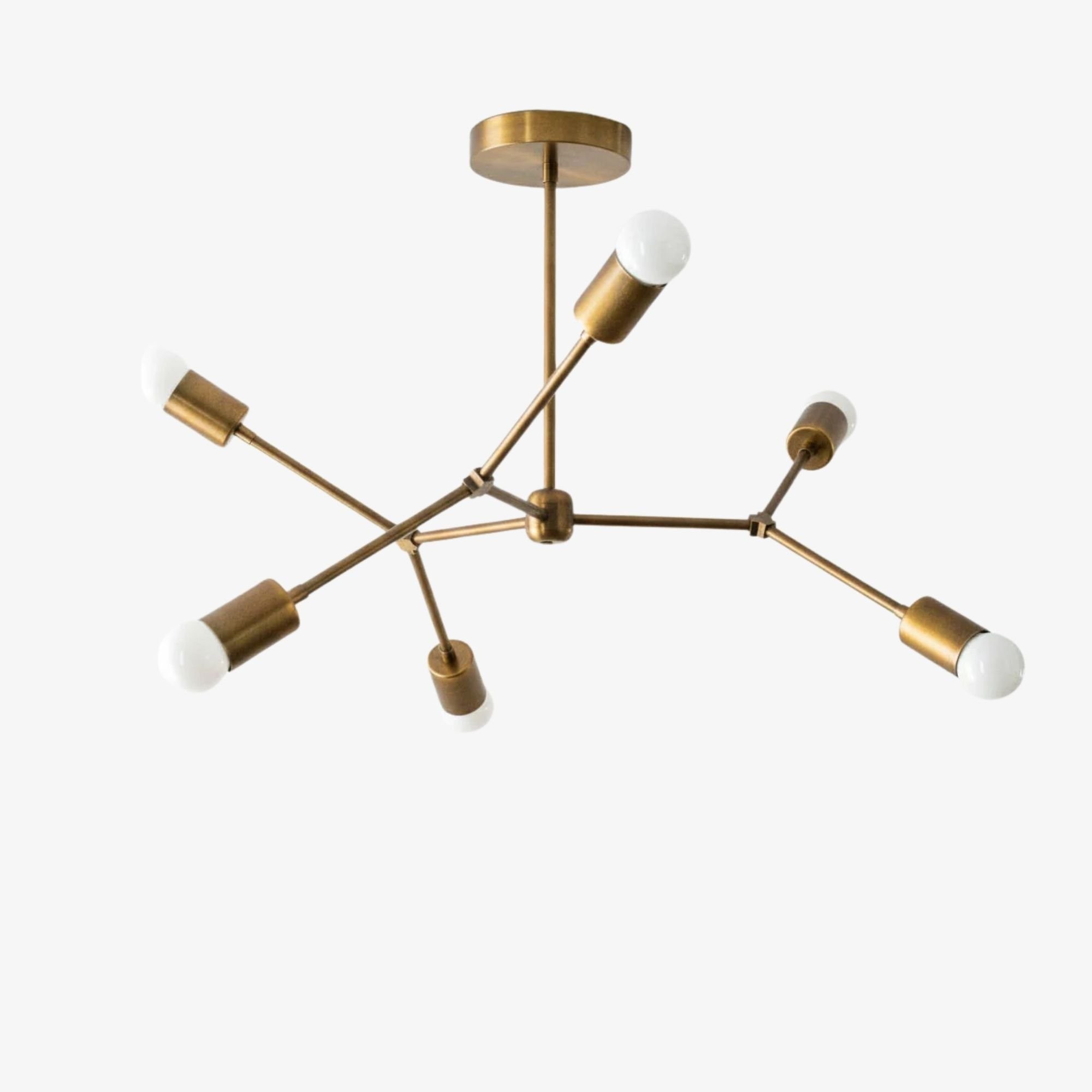 Mobilux Line Industrial Geometric Chandelier - Chrome Nickel Ceiling Light T308