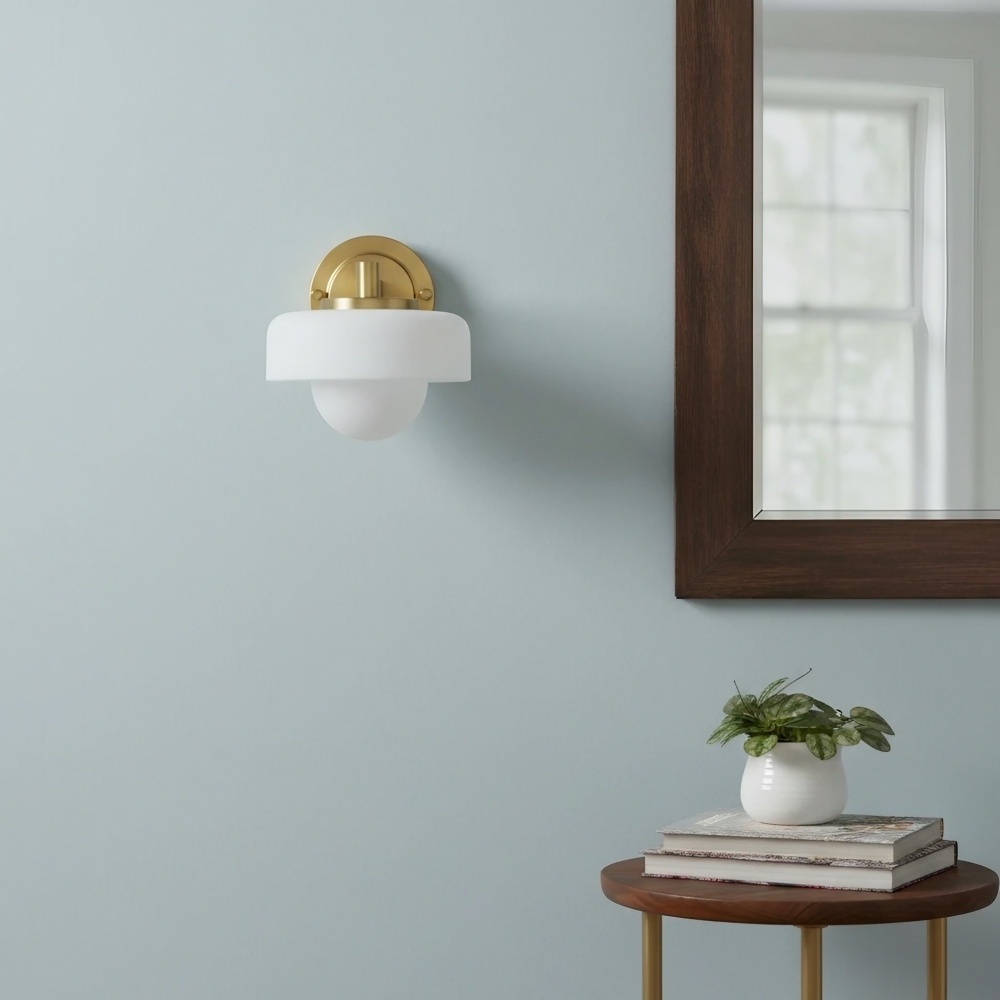 Zirvos Retro Globe Glass Wall Sconce - Elegant Brass-Inspired Shade Wall Light for Corridor T846