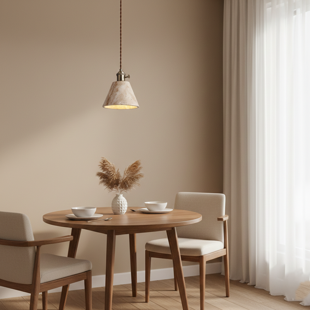 Alagusmo Minimalist Travertine Pendant Light T2116