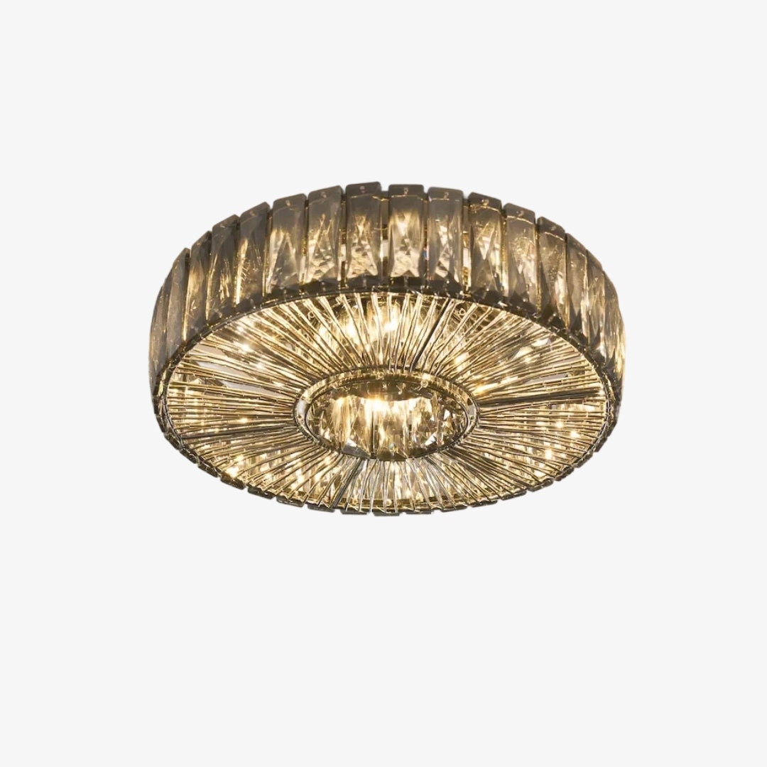 Clereon Elegant Round Flush Mount Ceiling Light – Modern Glass Design for Living Room T1096