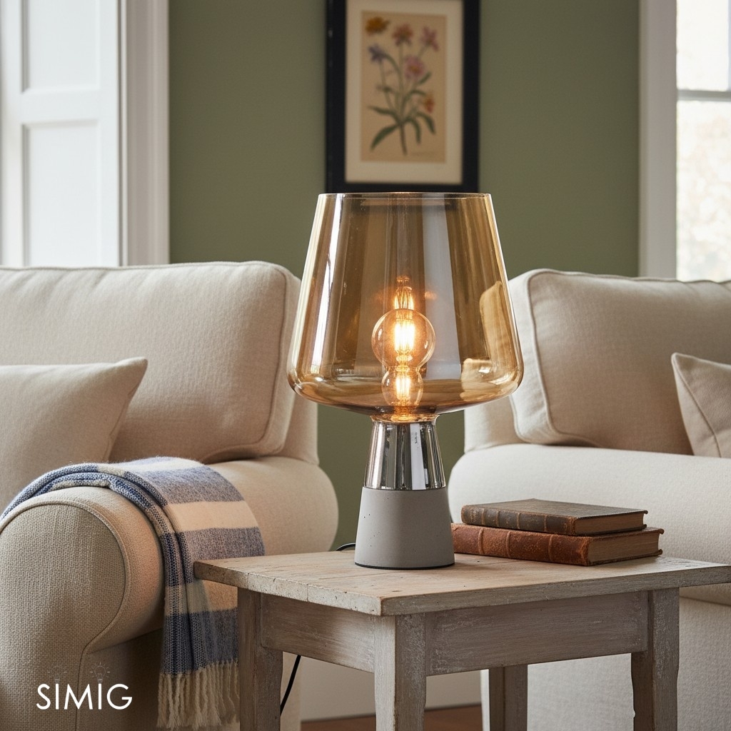 Glass Table Lamp - Glass Dome Nordic Design for Bedroom