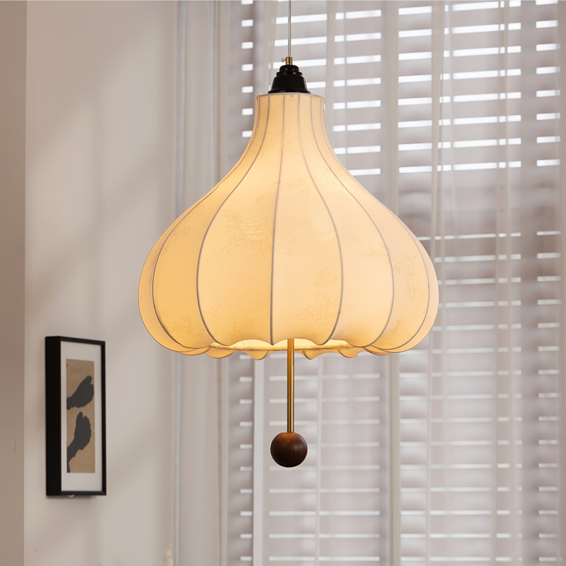 Retro Chestnut Fabric Pendant Light M465