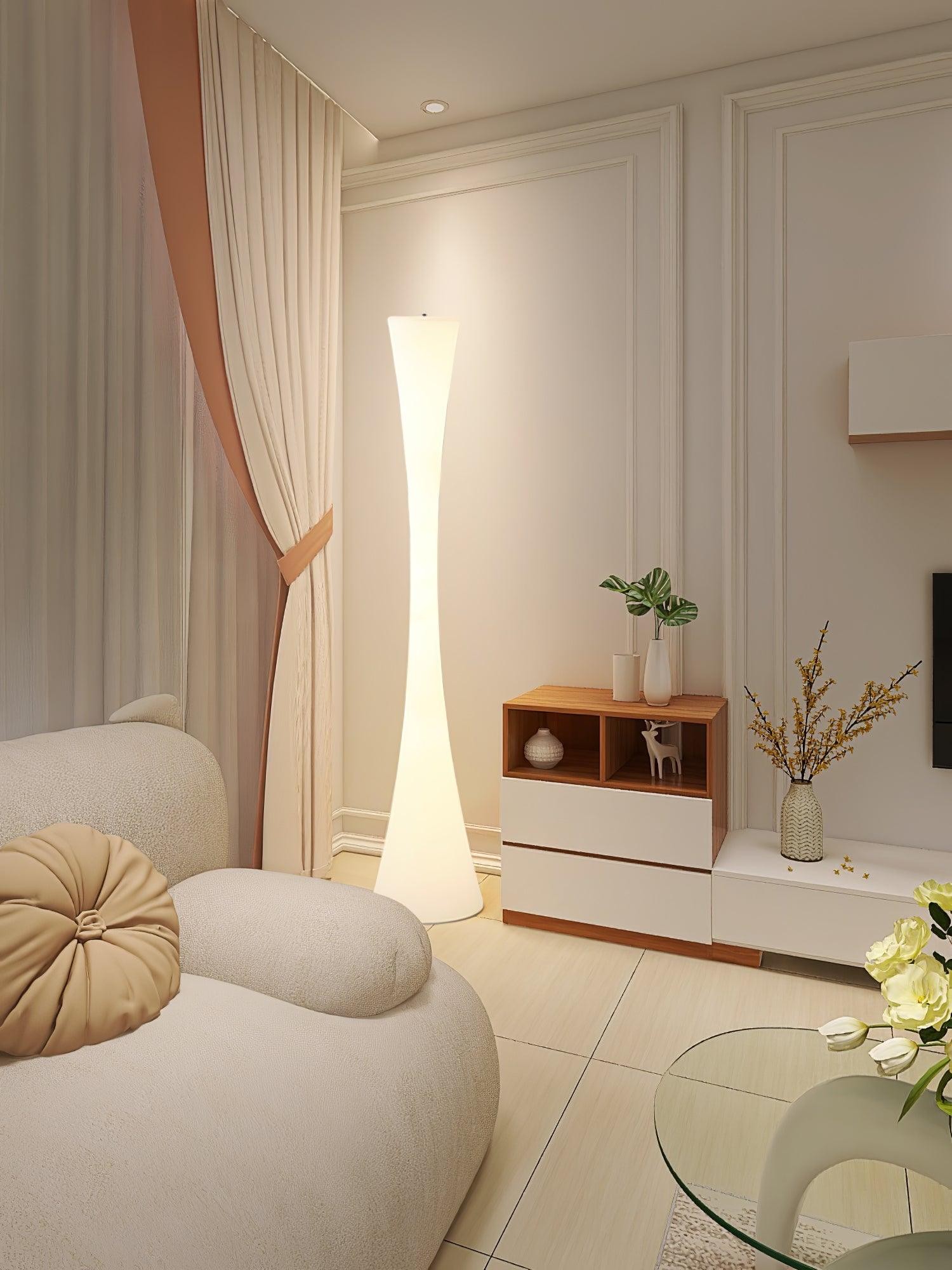 Romantic Simple White Column Floor Lamp G06