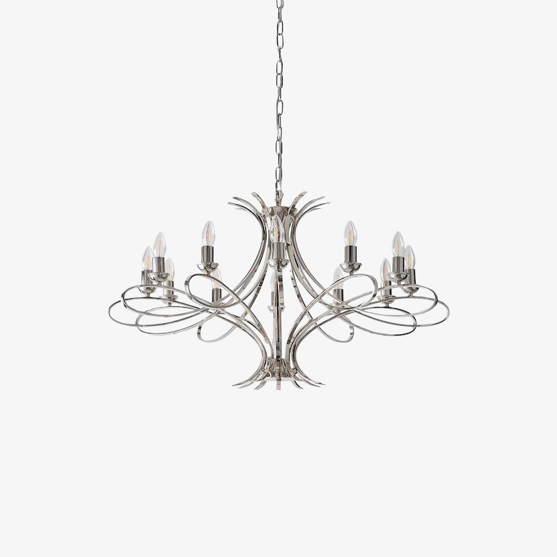 Foline Geometric Light Chandelier - Nickel Finish Ambient Glow for Hallways and Kitchens T1012