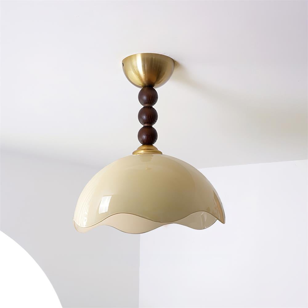 Vintage Cream Eggshell Wave Ceiling Light M82