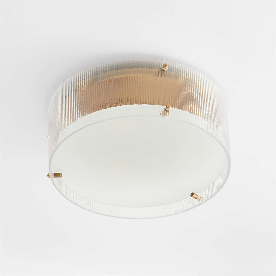 Glimmerove Fluted Glass Flush Mount Light - Modern Ceiling Fixture  T1101