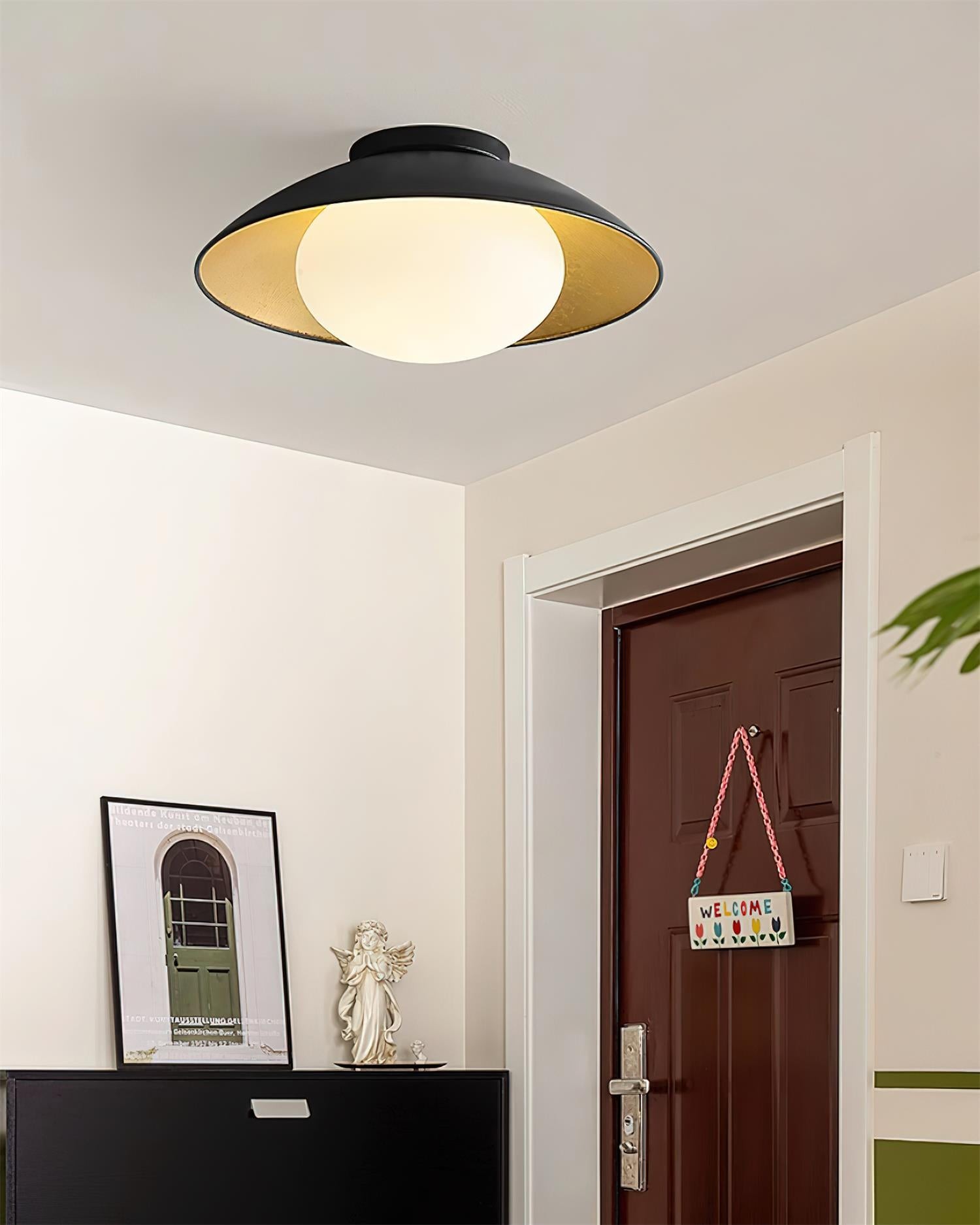 French Retro Flying Saucer Bowl Ceiling Light M134