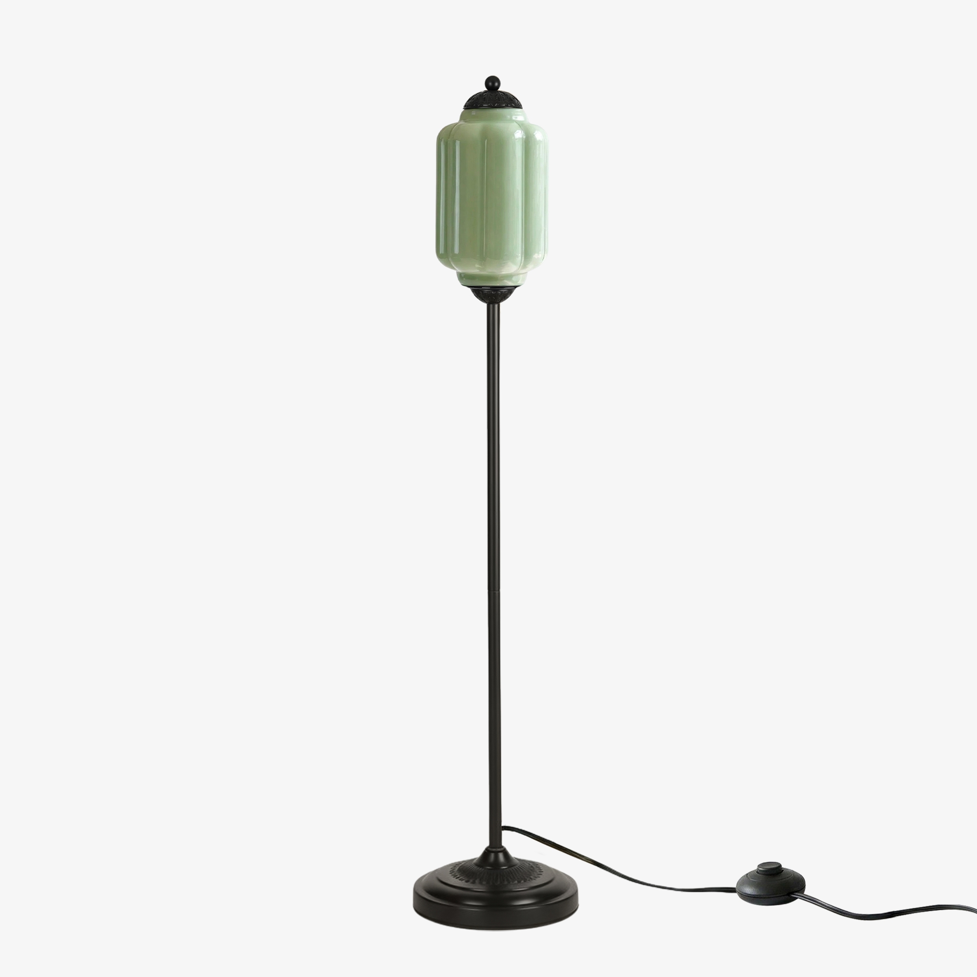 Eloise Pumpkin Glass Floor Lamp - Retro Lighting for Living Room T1169