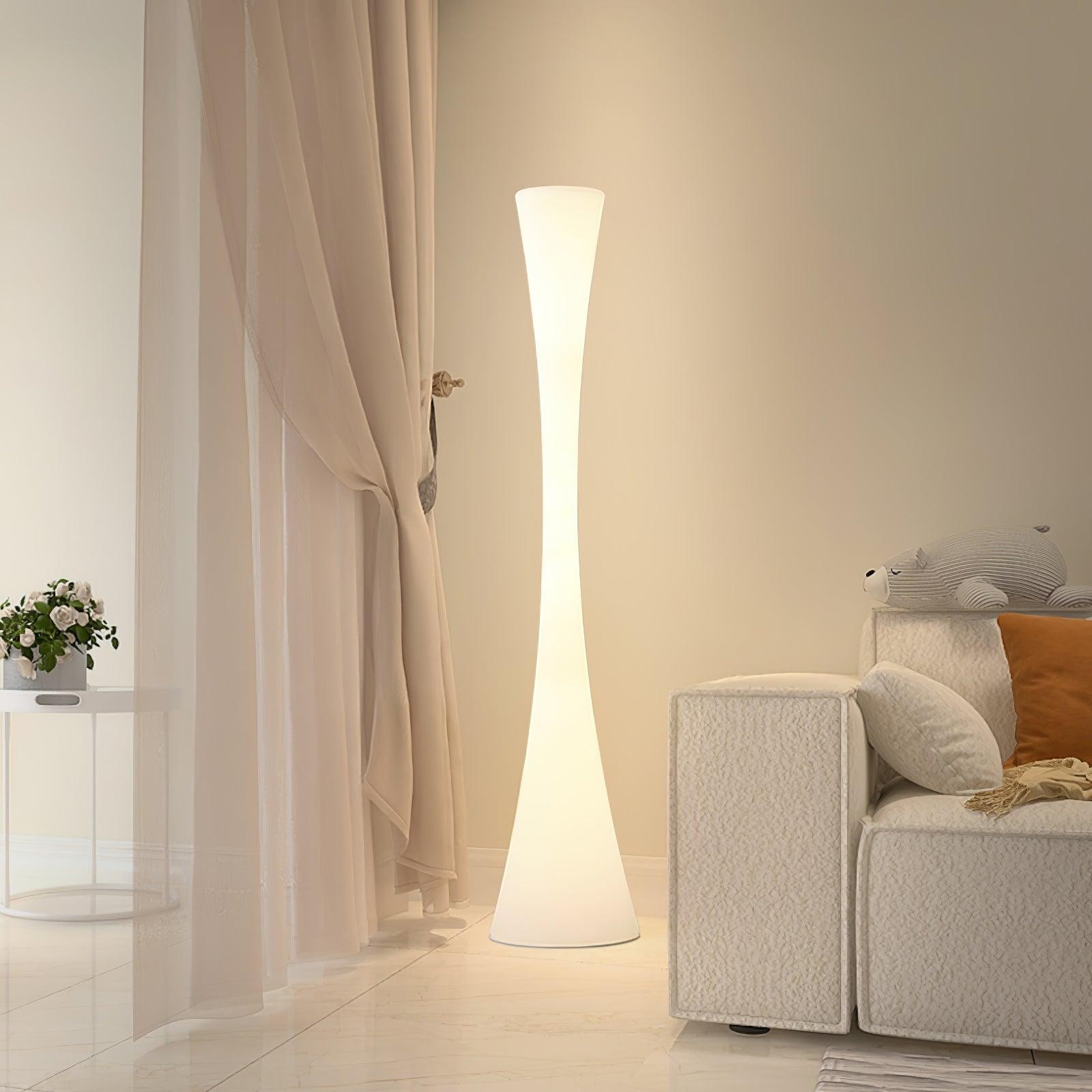 Romantic Simple White Column Floor Lamp G06