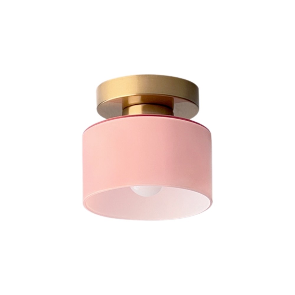 Morandi Cylinder Glass Ceiling Light – Colorful Touch For Hallway Spaces S216