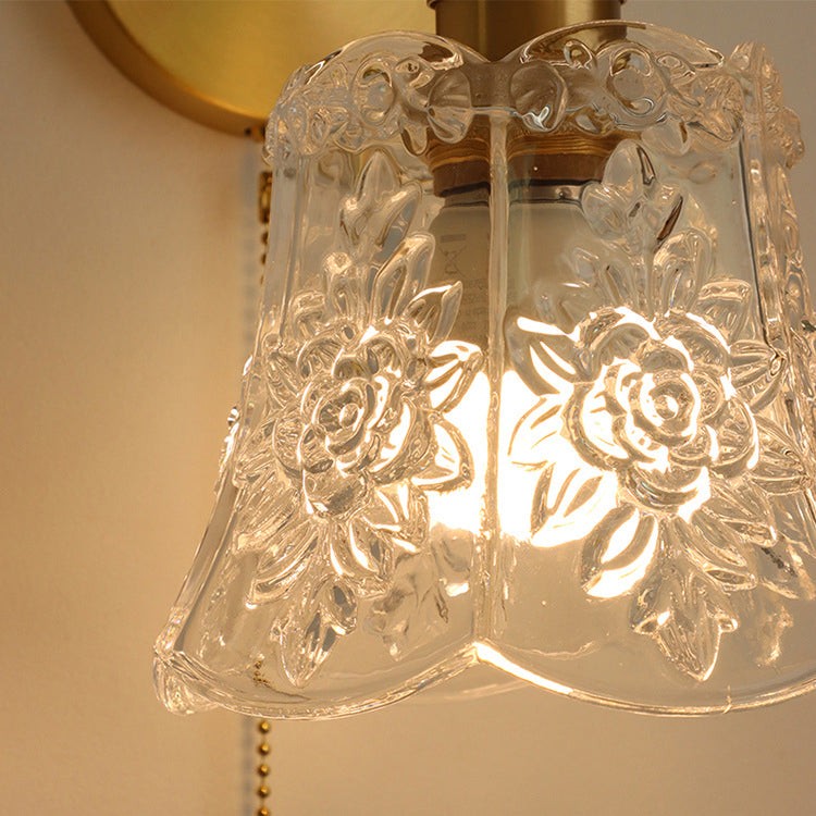 Traditional Japanese Brass Walnut Glass Ceramic Cylinder Conic Flower Bowl 1-Light Pendant Light For Dining Room T260